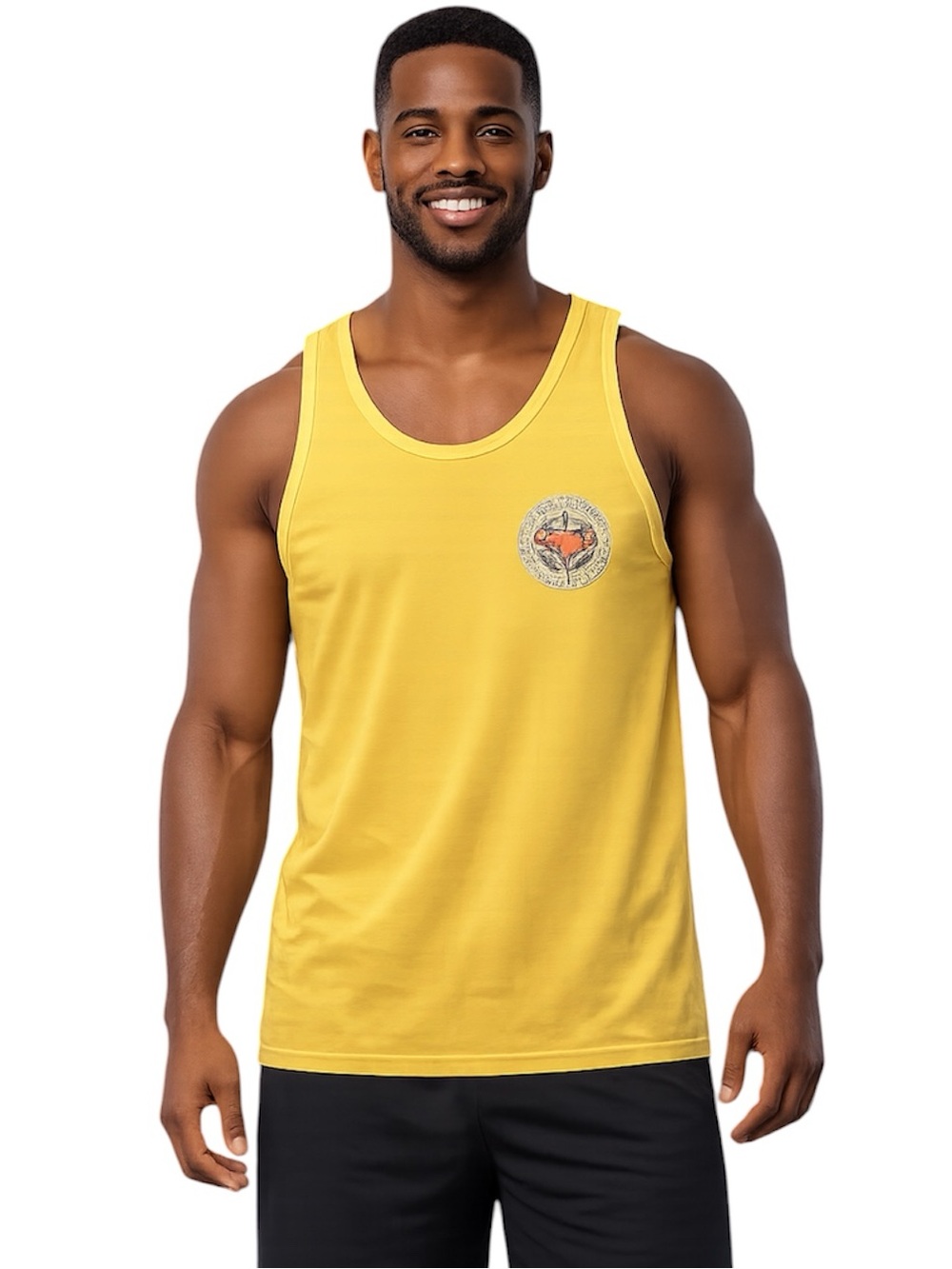 Alvin's Island Yellow Men Tank 100% Cotton Top Sleeveless Size: XL